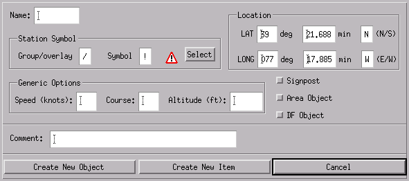 Object dialog screenshot